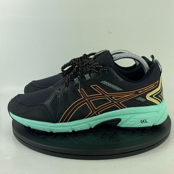 Asics Gel-Venture 7 Black/Green Running Shoes 1012A477 Women's Size 9 Wide - Picture 8 of 12